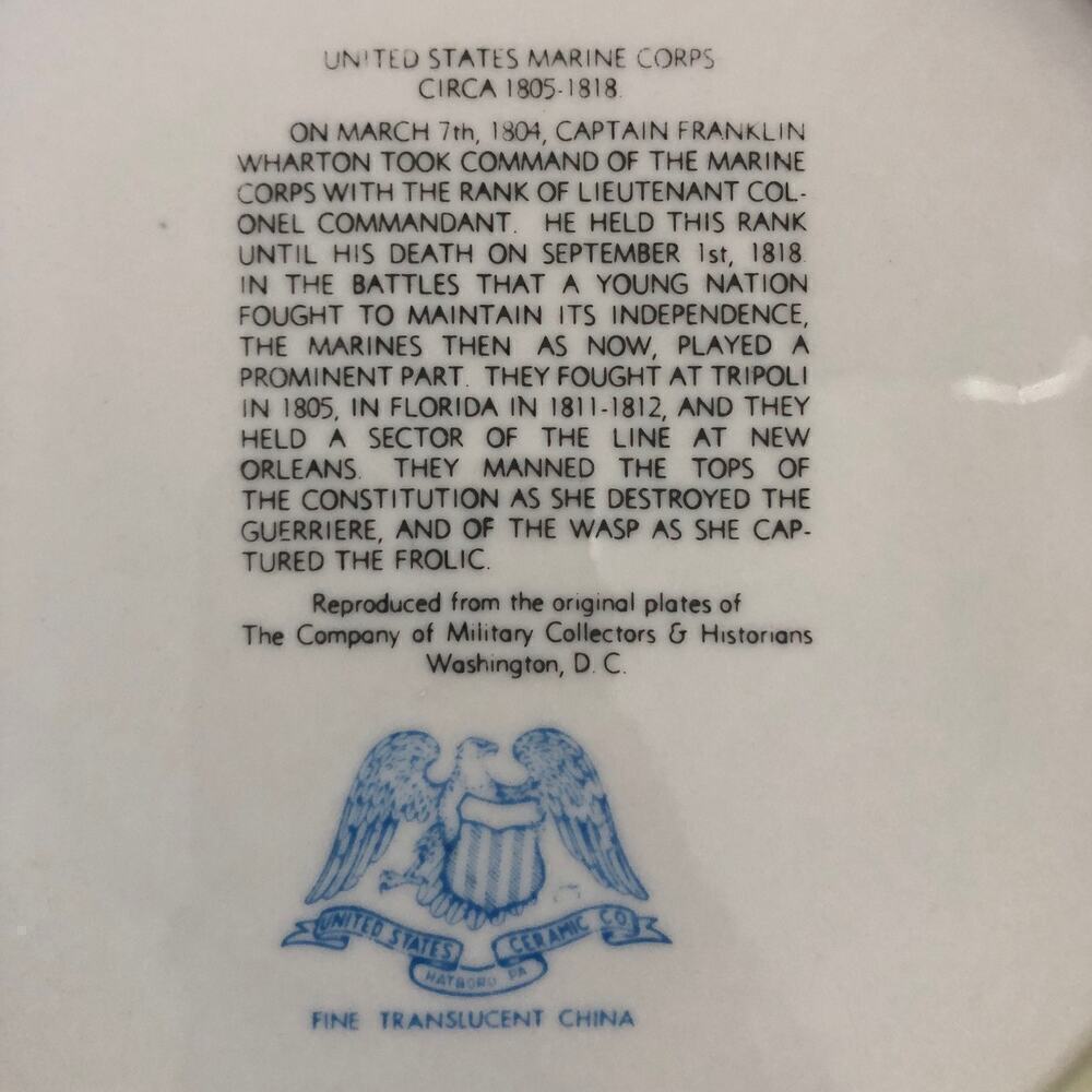 Vtg.US Ceramics Historical American Uniforms Set of 2 Collectors Plates 10.5" - Picture 9 of 9